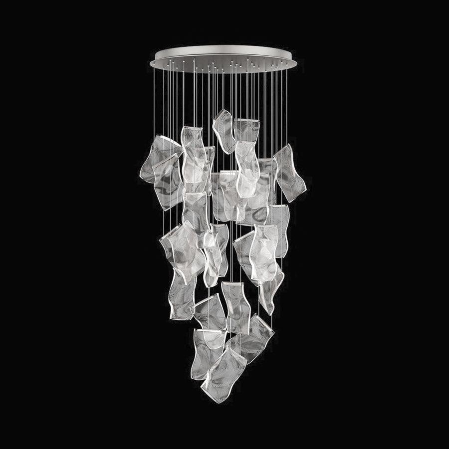 Modern Transparent Acrylic LED Multi Light Pendant Chandelier Sculpture