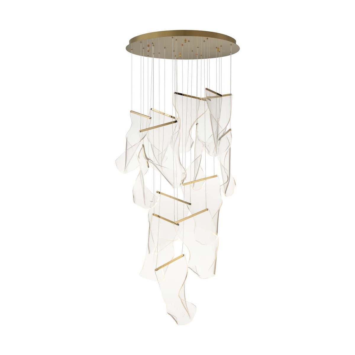 Modern Transparent Acrylic LED Multi Light Pendant Chandelier Sculpture
