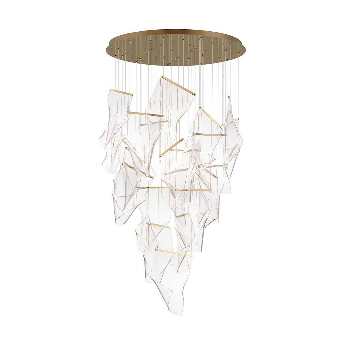Modern Transparent Acrylic LED Multi Light Pendant Chandelier Sculpture