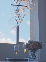 Modern Transparent Acrylic LED Multi Light Pendant Chandelier Sculpture