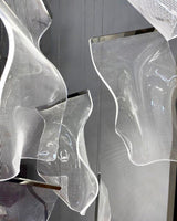Modern Transparent Acrylic LED Multi Light Pendant Chandelier Sculpture