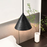 Modern Travertine Stone Halo Pendant Light Natural Marble Textured Hanging Lamp for Home Decor