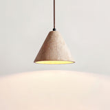 Modern Travertine Stone Halo Pendant Light Natural Marble Textured Hanging Lamp for Home Decor