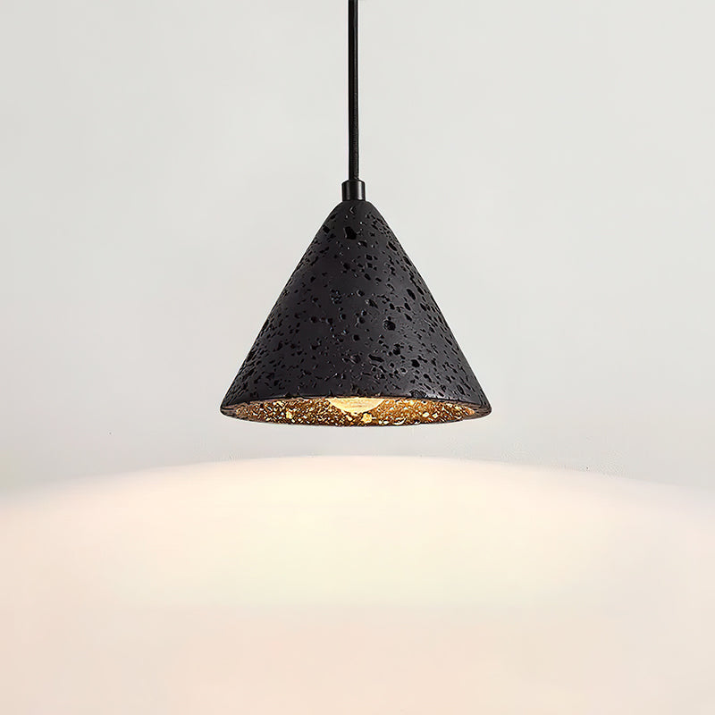 Modern Travertine Stone Halo Pendant Light Natural Marble Textured Hanging Lamp for Home Decor