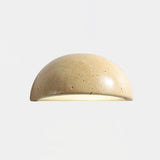 Modern Travertine Stone Wall Sconce Minimalist Half Dome Integrated LED Indoor Lighting