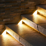Modern Triangle Solar Step Lights IP65 Waterproof Wireless Outdoor LED Deck and Path Lighting