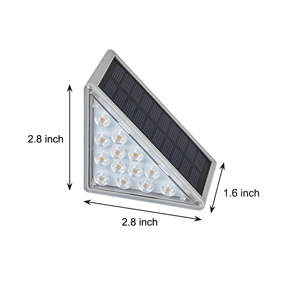 Modern Triangle Solar Step Lights IP65 Waterproof Wireless Outdoor LED Deck and Path Lighting