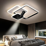 Modern Triple Square Metal LED Flush Mount Ceiling Light Fixture for Bedroom and Living Room