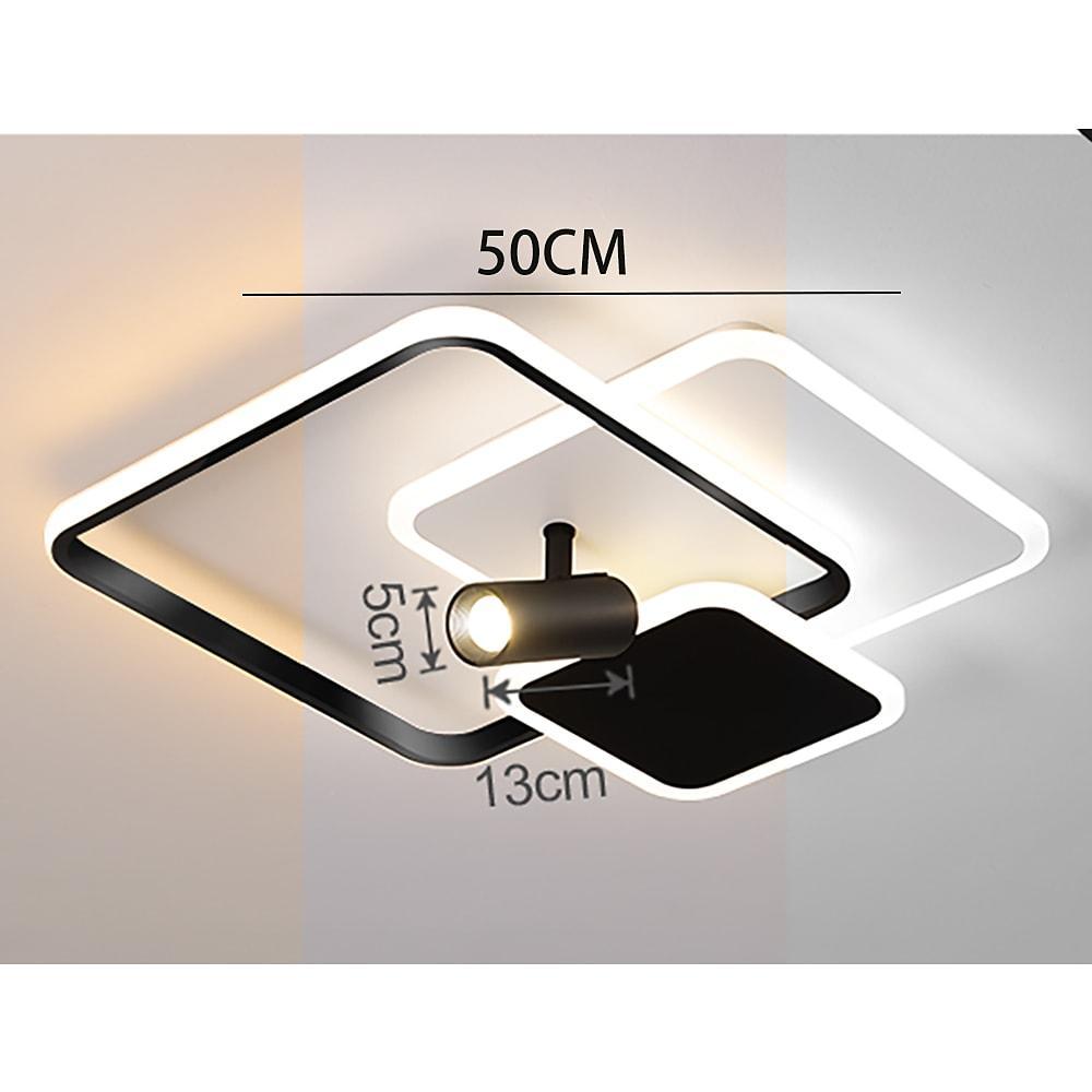 Modern Triple Square Metal LED Flush Mount Ceiling Light Fixture for Bedroom and Living Room