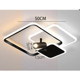 Modern Triple Square Metal LED Flush Mount Ceiling Light Fixture for Bedroom and Living Room