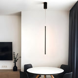 Modern Tubular LED Linear Pendant Light Minimalist Hanging Fixture for Dining Room and Kitchen Island