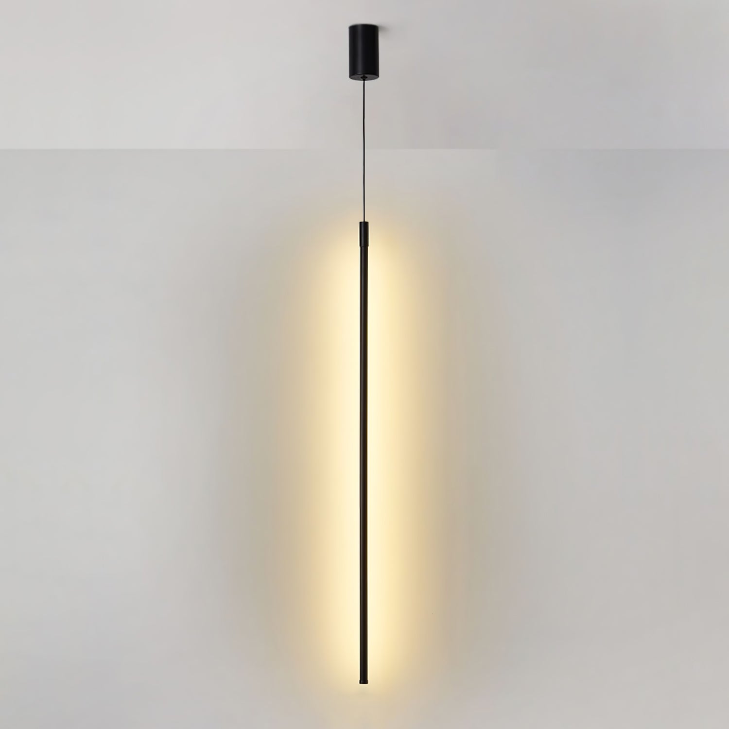 Modern Tubular LED Linear Pendant Light Minimalist Hanging Fixture for Dining Room and Kitchen Island