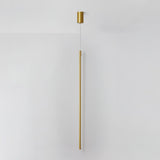 Modern Tubular LED Linear Pendant Light Minimalist Hanging Fixture for Dining Room and Kitchen Island