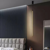 Modern Tubular LED Linear Pendant Light Minimalist Hanging Fixture for Dining Room and Kitchen Island