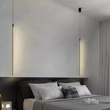 Modern Tubular LED Linear Pendant Light Minimalist Hanging Fixture for Dining Room and Kitchen Island