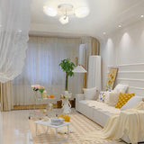 Modern Tulip Flower Design Flush Mount Ceiling Light White Minimalist Chandelier G9