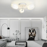 Modern Tulip Flower Design Flush Mount Ceiling Light White Minimalist Chandelier G9