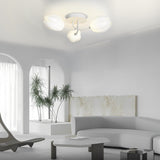 Modern Tulip Flower Design Flush Mount Ceiling Light White Minimalist Chandelier G9