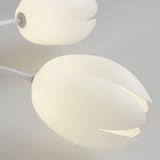 Modern Tulip Flower Design Flush Mount Ceiling Light White Minimalist Chandelier G9