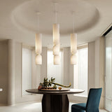 Modern Twist White LED Pendant Lamp Sculptural Asymmetrical Hanging Ceiling Light