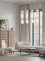 Modern Twist White LED Pendant Lamp Sculptural Asymmetrical Hanging Ceiling Light