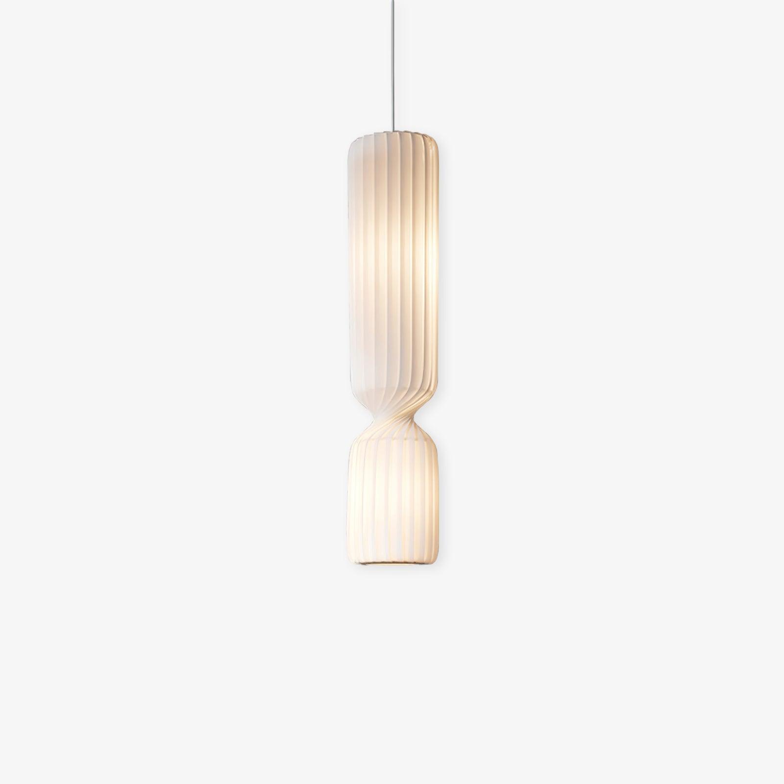 Modern Twist White LED Pendant Lamp Sculptural Asymmetrical Hanging Ceiling Light