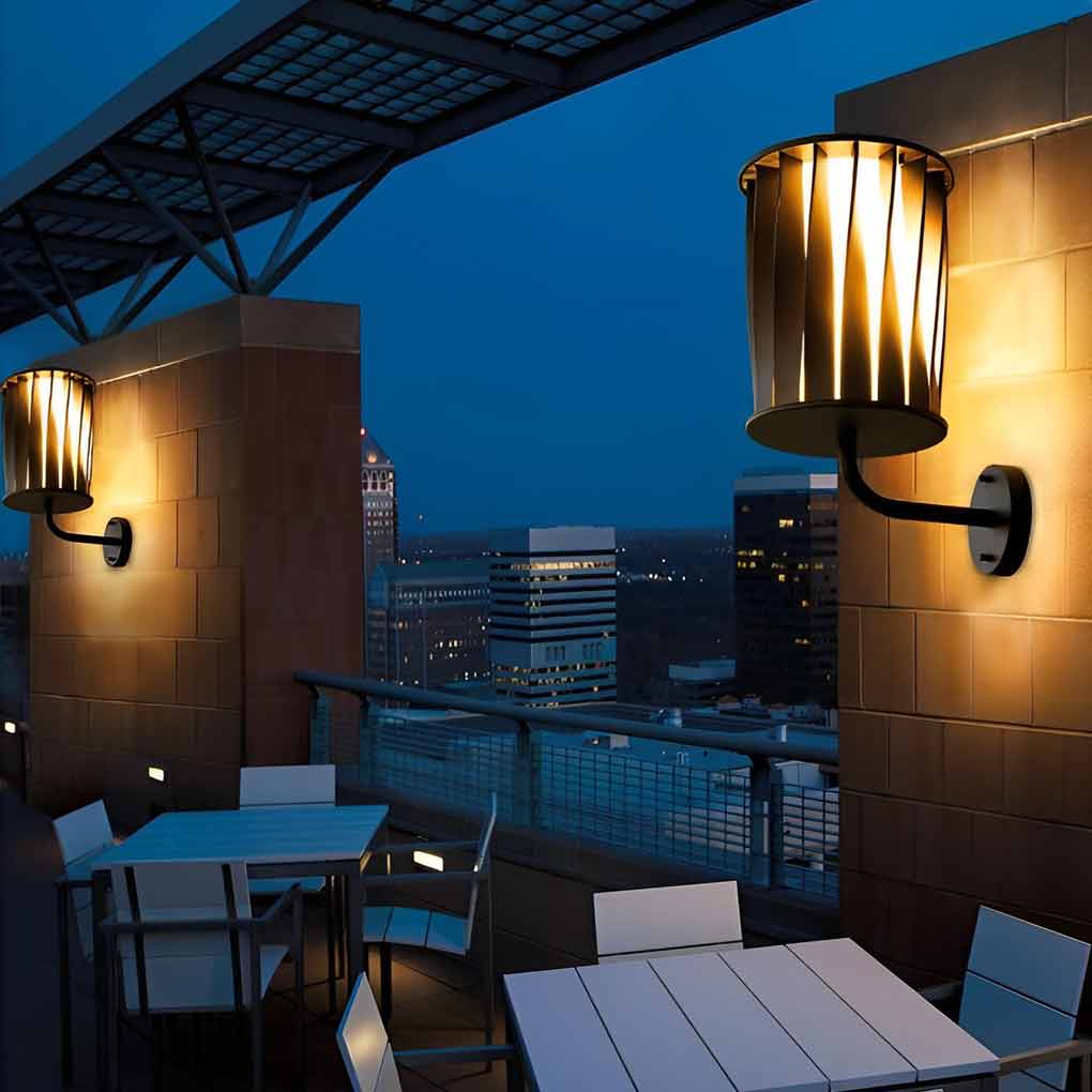 Modern Twisted Waterproof LED Outdoor Wall Lamp Exterior Porch Sconce for Garden and Patio
