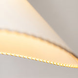 Modern Twisted White Fabric Shade Pendant Lamp Asymmetrical Minimalist Hanging Light