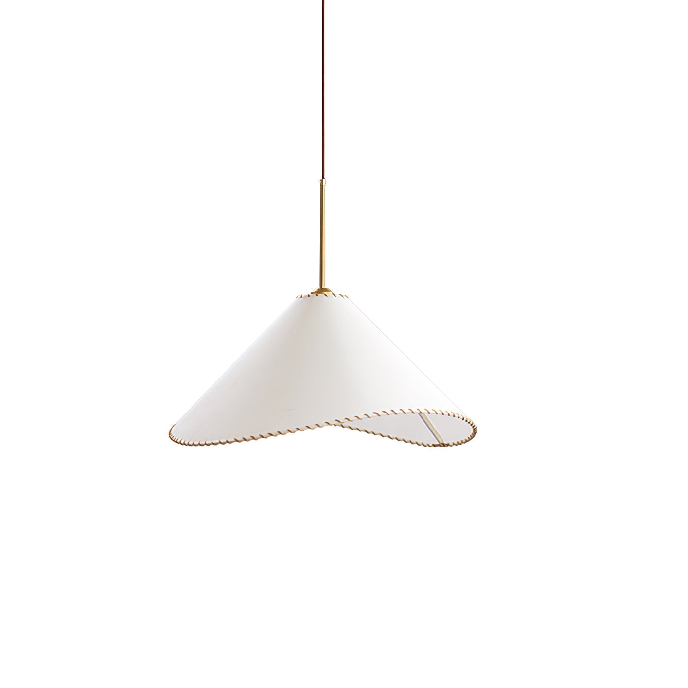 Modern Twisted White Fabric Shade Pendant Lamp Asymmetrical Minimalist Hanging Light