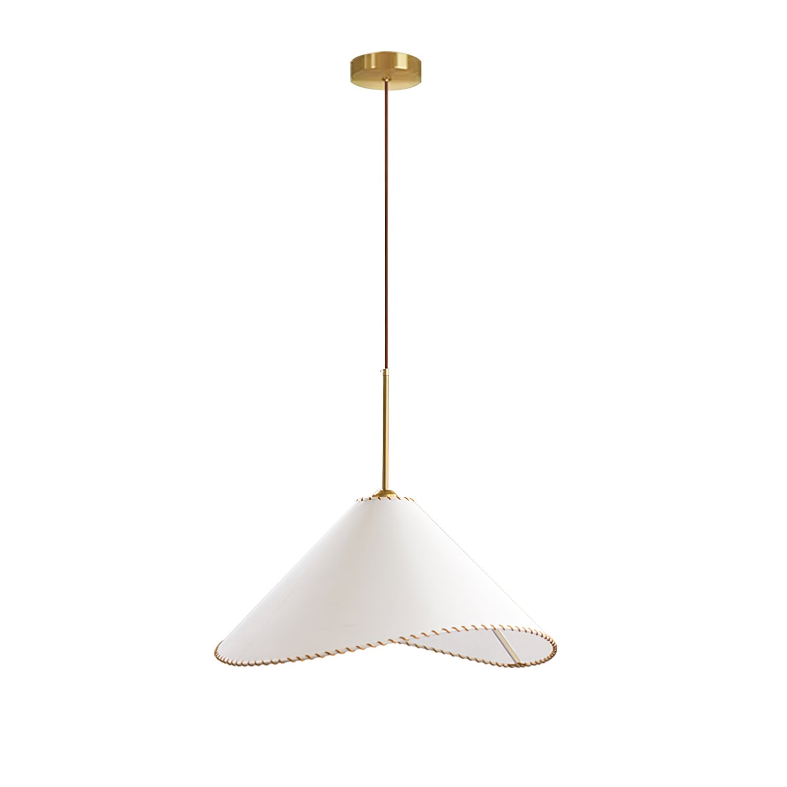 Modern Twisted White Fabric Shade Pendant Lamp Asymmetrical Minimalist Hanging Light
