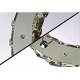 Modern Two Ring Encrusted Crystal Chandelier for Living Room with Elegant Uplight Effect