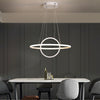 Modern Two Ring LED Chandelier Adjustable Circle Pendant Light for Kitchen Island