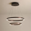 Modern Two Tier LED Circular Pendant Light Minimalist Ring Chandelier for Dining Room