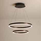 Modern Two Tier LED Circular Pendant Light Minimalist Ring Chandelier for Dining Room