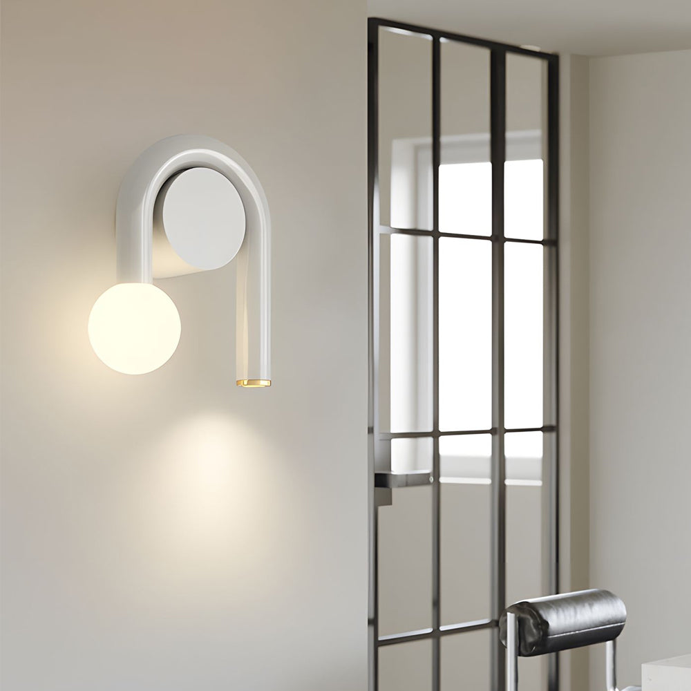 Modern U Shaped Arched 2 Light LED Wall Sconce Matte Black Bathroom Vanity Light Fixture