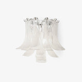 Modern U Shaped Glass Petal Wall Sconce in Chrome Finish for Living Room Bedroom