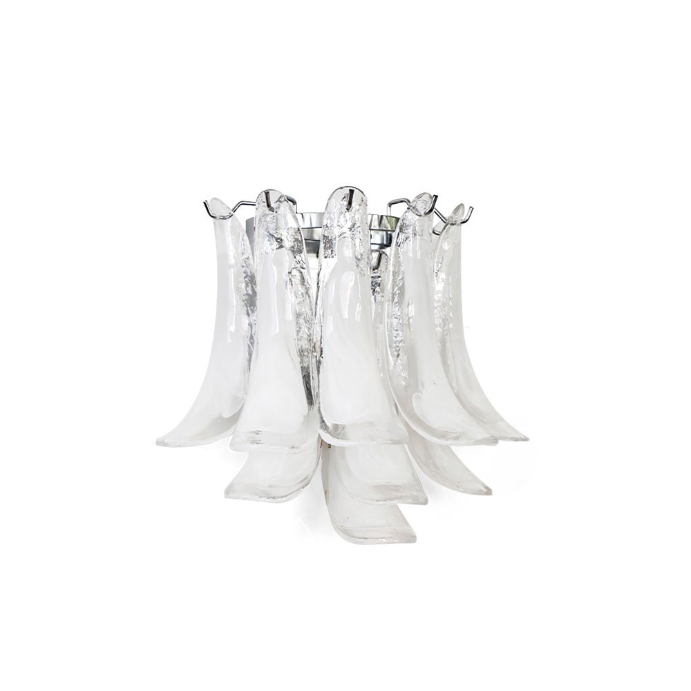 Modern U Shaped Glass Petal Wall Sconce in Chrome Finish for Living Room Bedroom