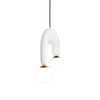 Modern U Shaped Resin Pendant Light with Opaline Glass Spheres and Gold Accents