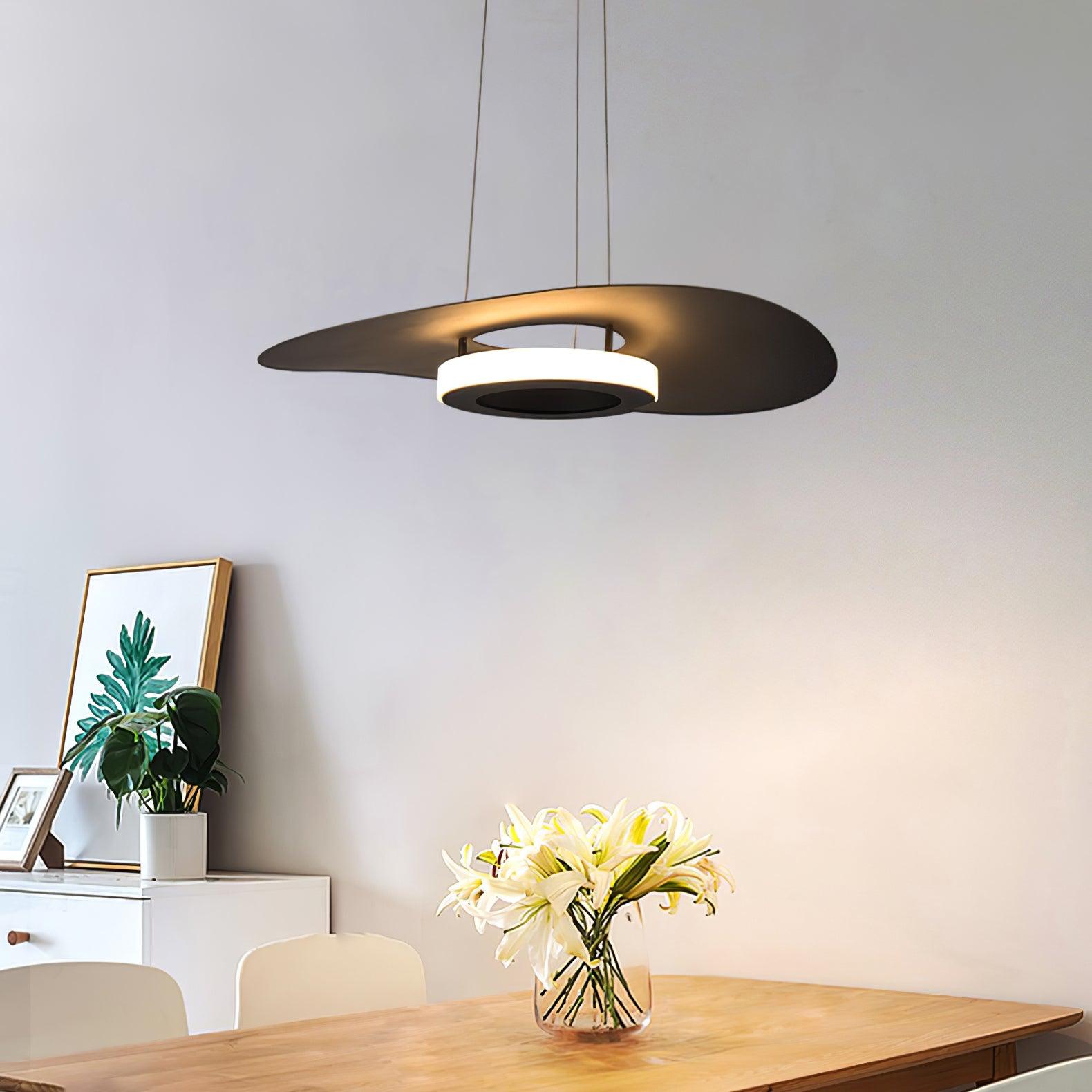 Modern UFO LED Pendant Light Minimalist Aluminum Hanging Lamp for Living Room and Kitchen