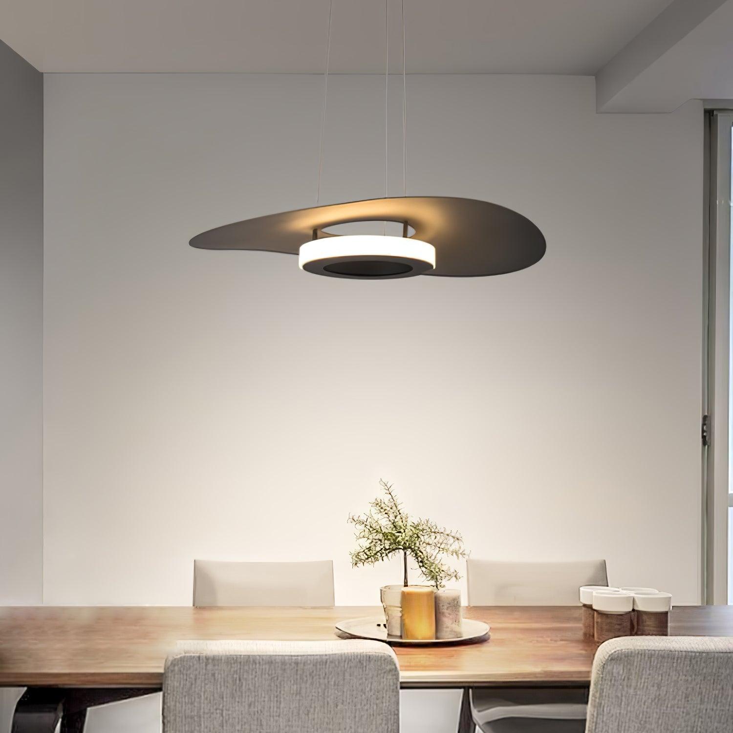 Modern UFO LED Pendant Light Minimalist Aluminum Hanging Lamp for Living Room and Kitchen