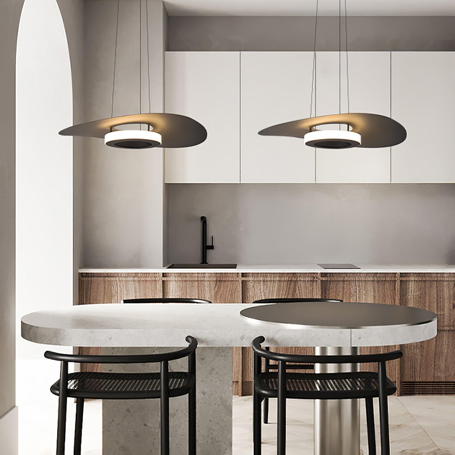 Modern UFO LED Pendant Light Minimalist Aluminum Hanging Lamp for Living Room and Kitchen