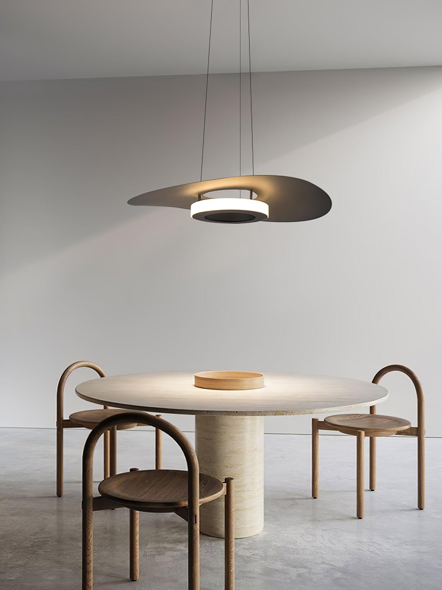 Modern UFO LED Pendant Light Minimalist Aluminum Hanging Lamp for Living Room and Kitchen