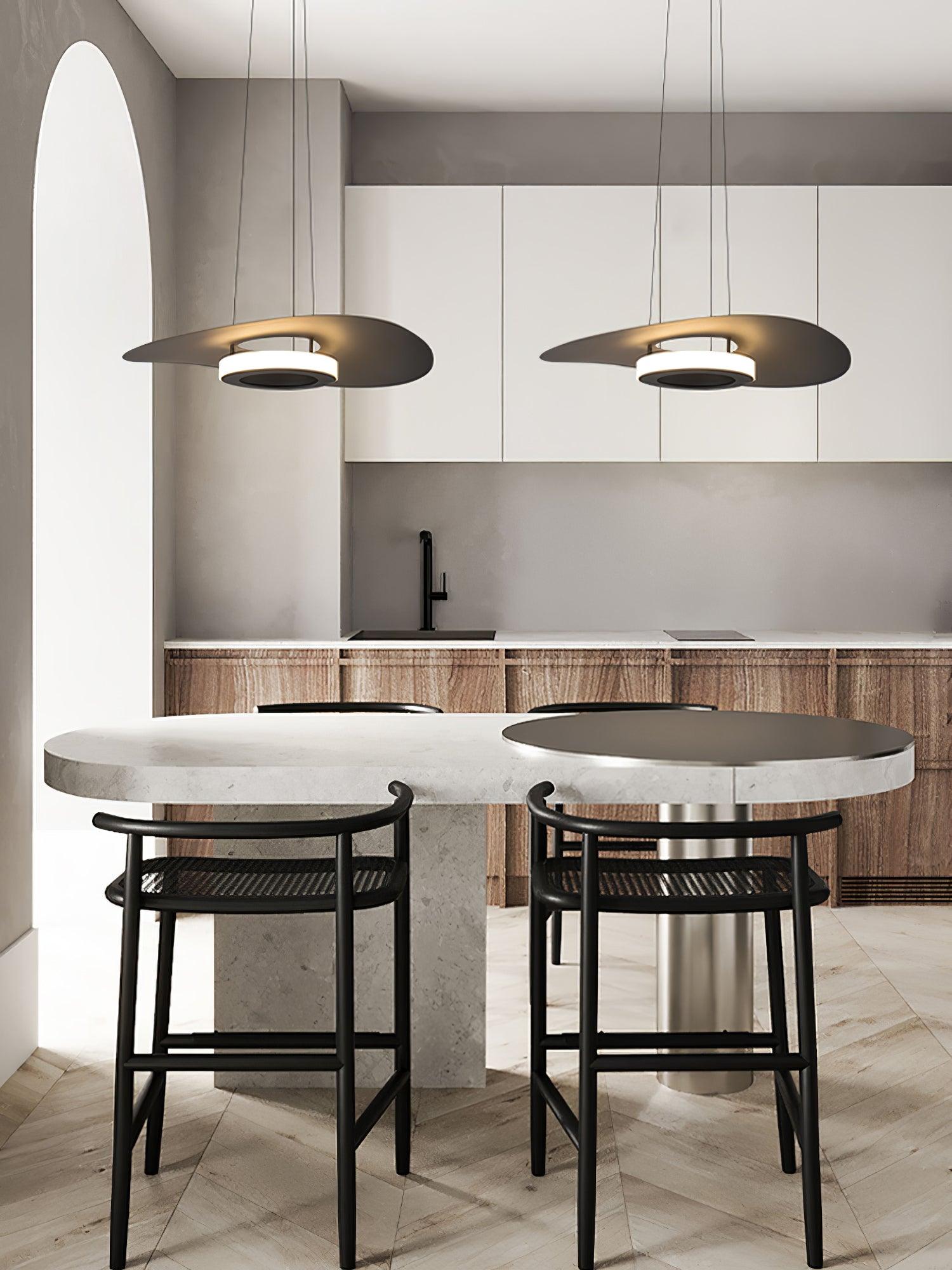 Modern UFO LED Pendant Light Minimalist Aluminum Hanging Lamp for Living Room and Kitchen