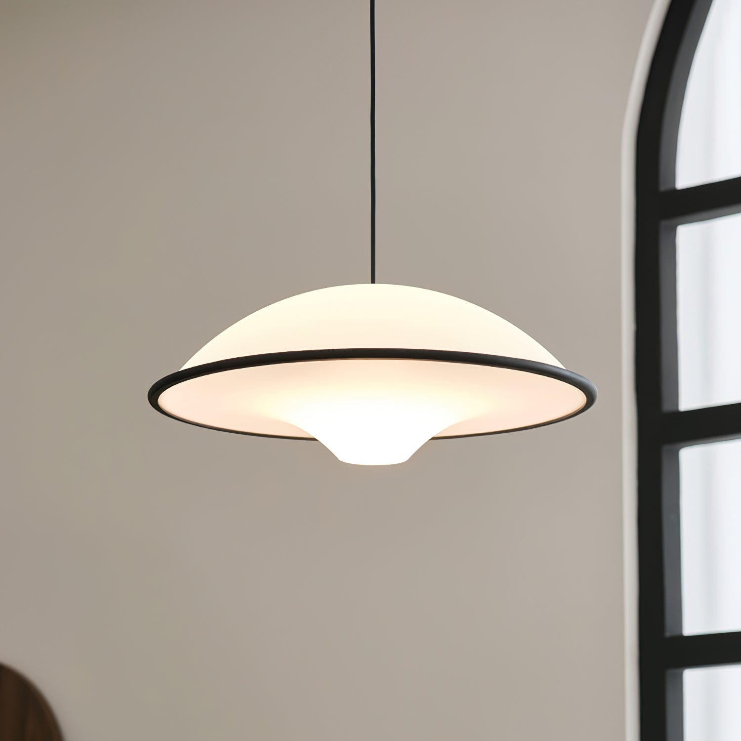 Modern UFO Silhouette Pendant Light Minimalist Acrylic Ceiling Hanging Lamp