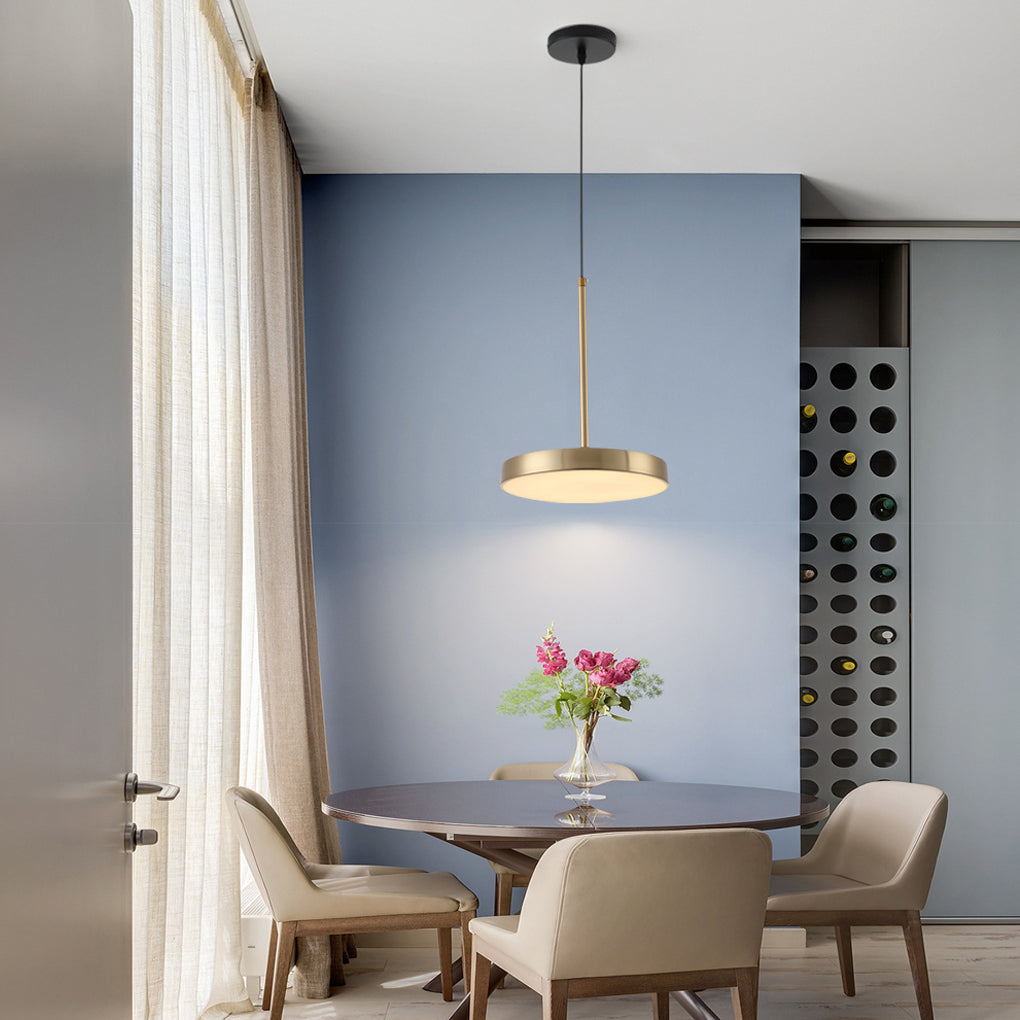 Modern Ultra Thin Round LED Pendant Light Nordic Minimalist Hanging Lamp for Kitchen Island