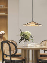 Modern Umbrella Shape Wooden LED Hanging Pendant Light for Dining Room