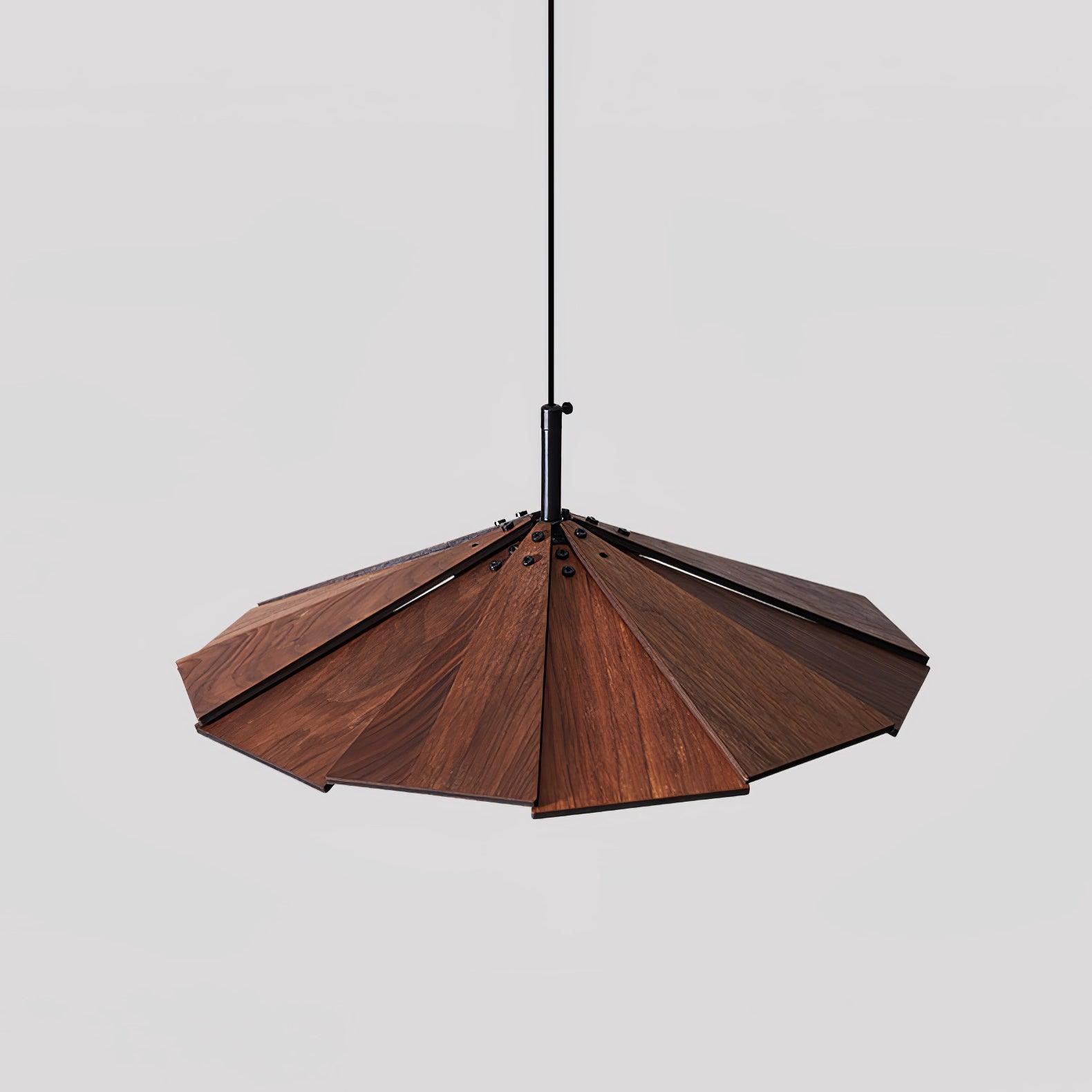 Modern Umbrella Shape Wooden LED Hanging Pendant Light for Dining Room