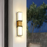 Modern Up and Down LED Outdoor Wall Sconce IP65 Waterproof Exterior Porch Light in Black and Gold