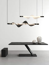 Modern Vapour LED Pendant Light with Fiber Mesh Shade and Geometric Design