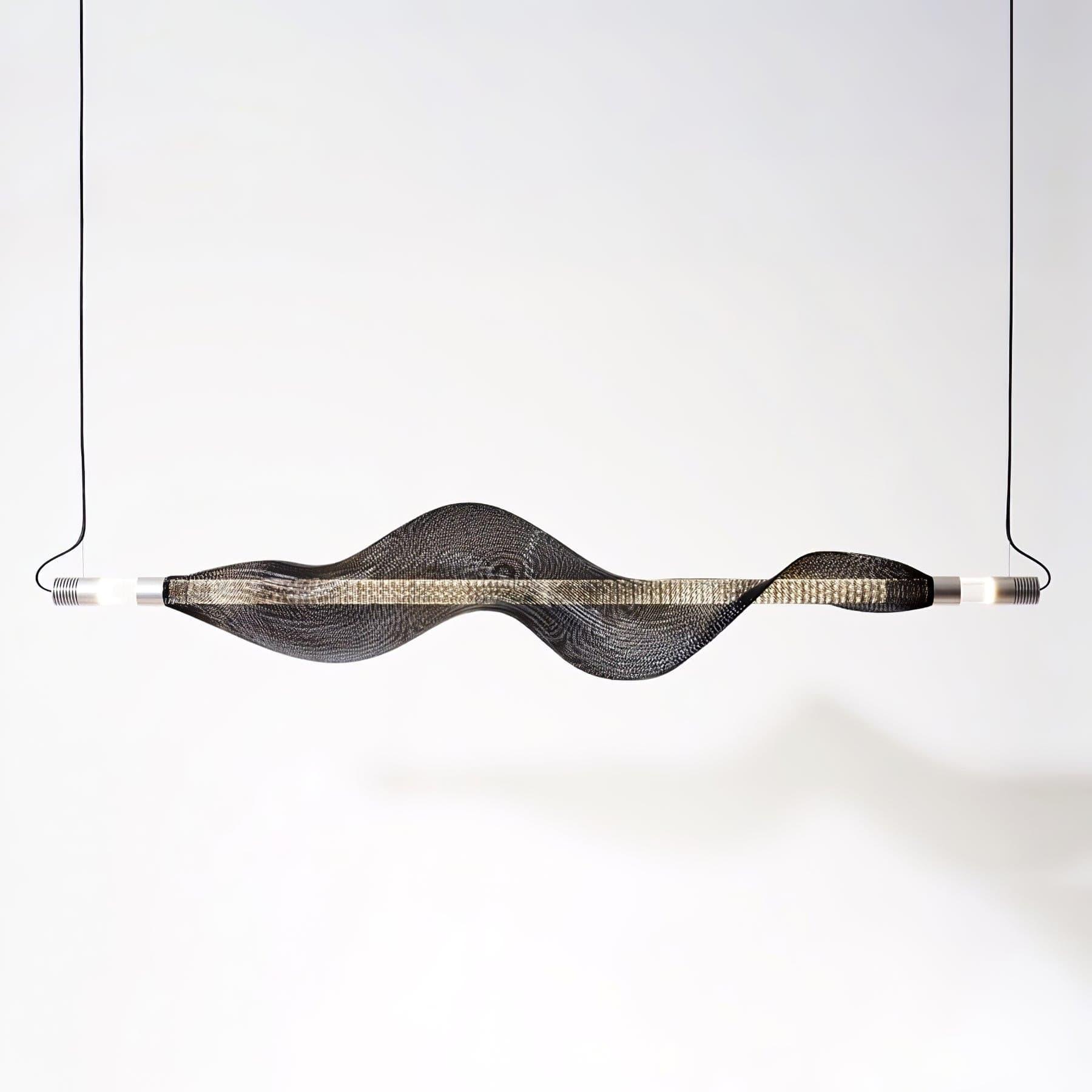 Modern Vapour LED Pendant Light with Fiber Mesh Shade and Geometric Design